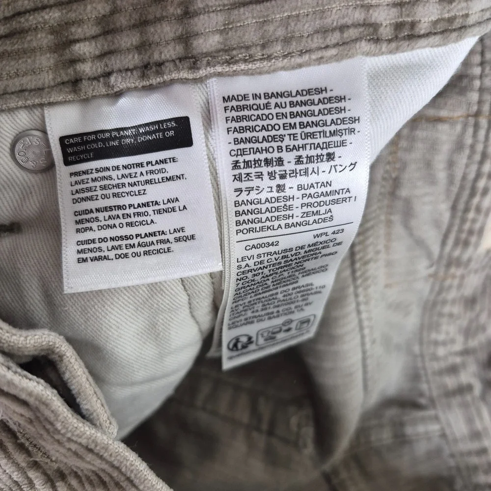 Levi's Premium 578 Baggy Corduroy Pants Men's 33x30 Brown Relaxed Casual Comfort